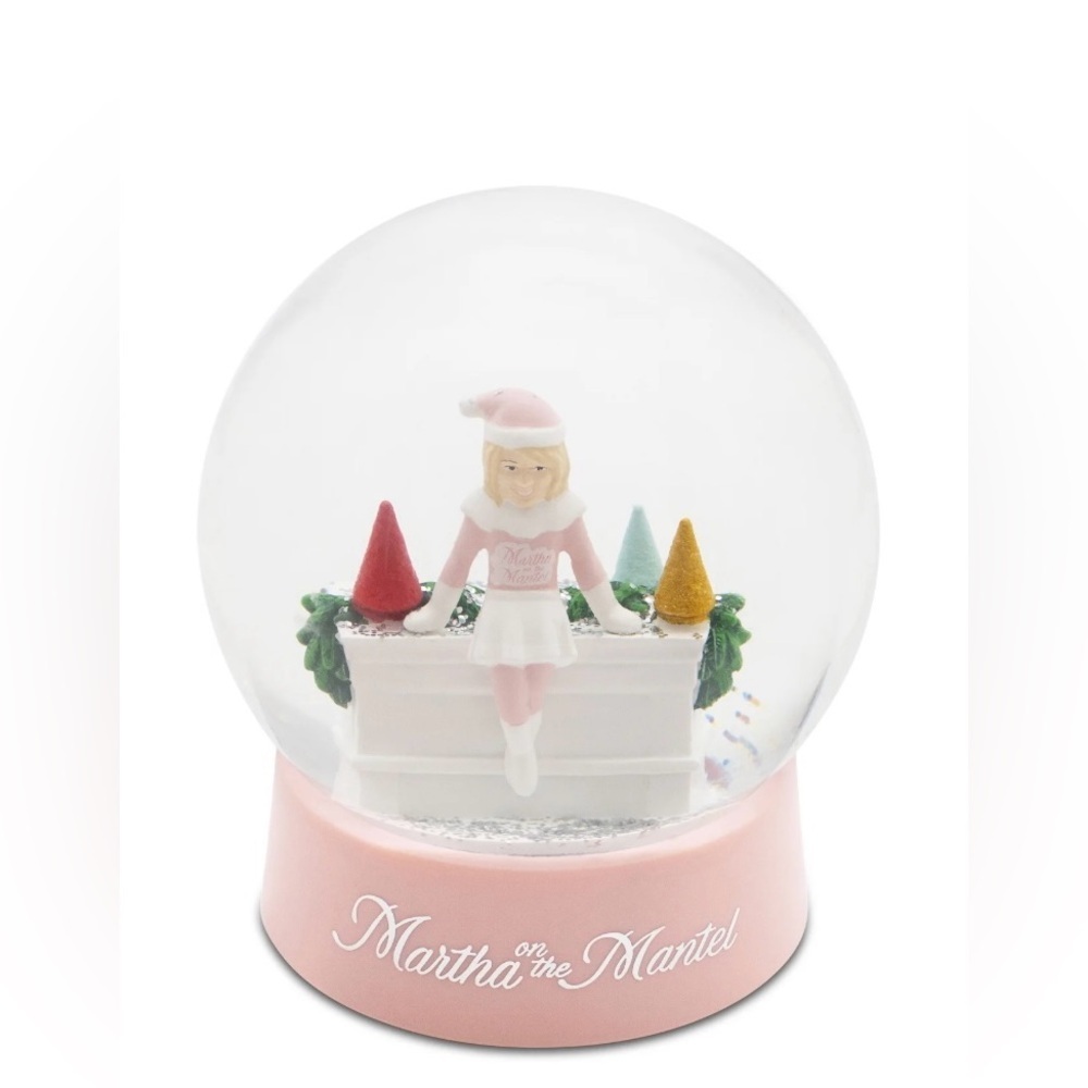 Martha on The Mantel Pink Snow Globe Martha Stewart Christmas Xmas NEW NWT 5.9”